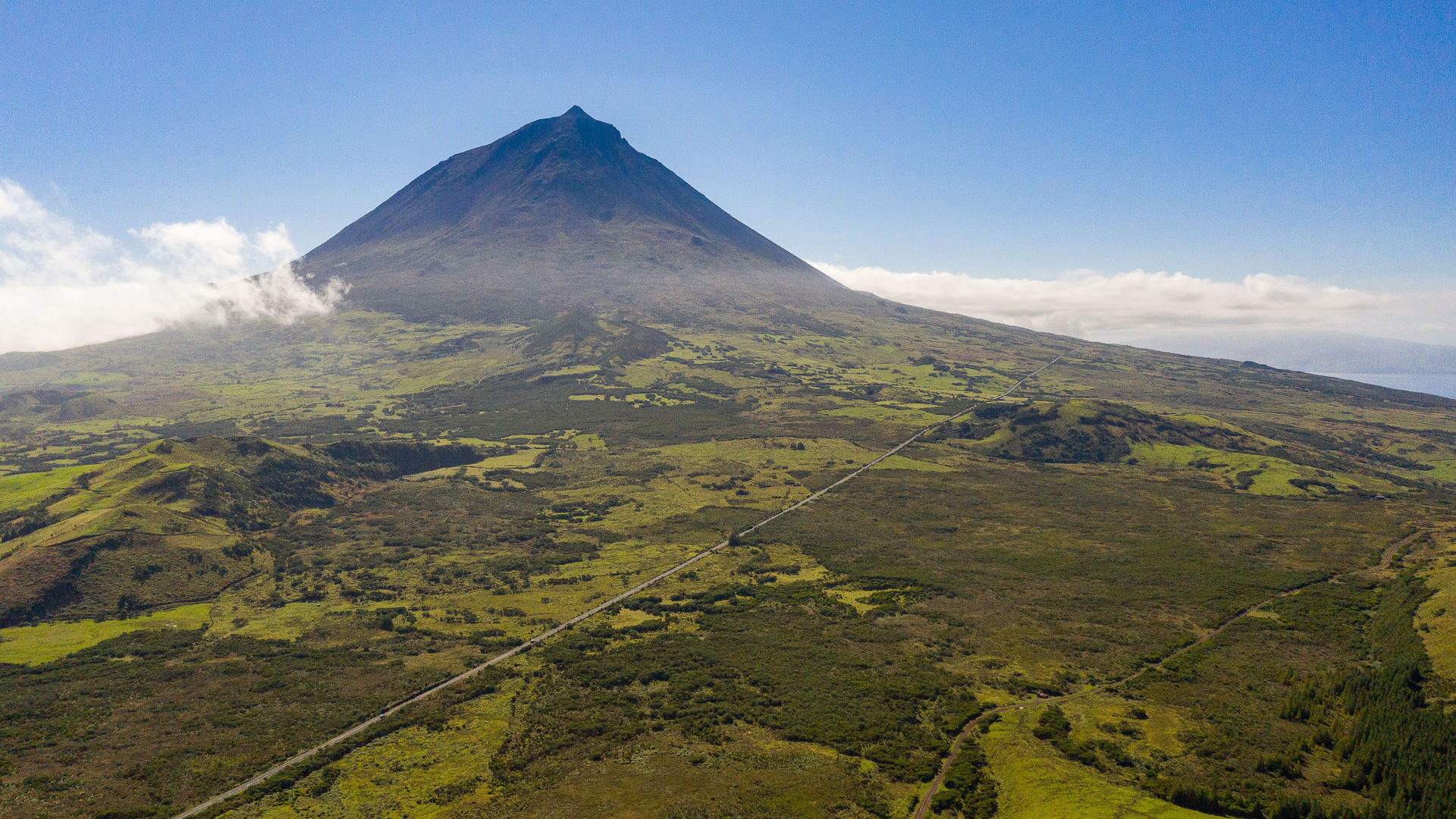 Roads with Pico Mountain in the Background, Pico Island