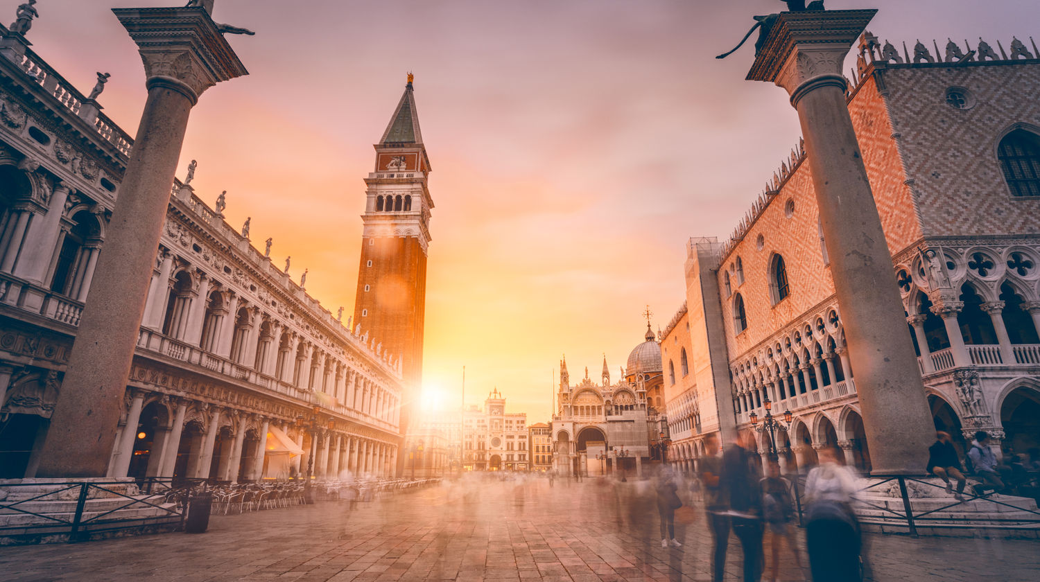 Piazza de San Marco at Sunset, Venice, Italy