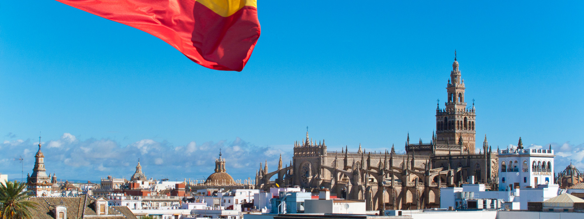Seville, Spain skyline with Giralda tower, popular during the best months to visit Spain