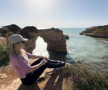 Coastal Rock Arch, Lagoa, Algarve, Portugal – Cliffside View Over the Atlantic